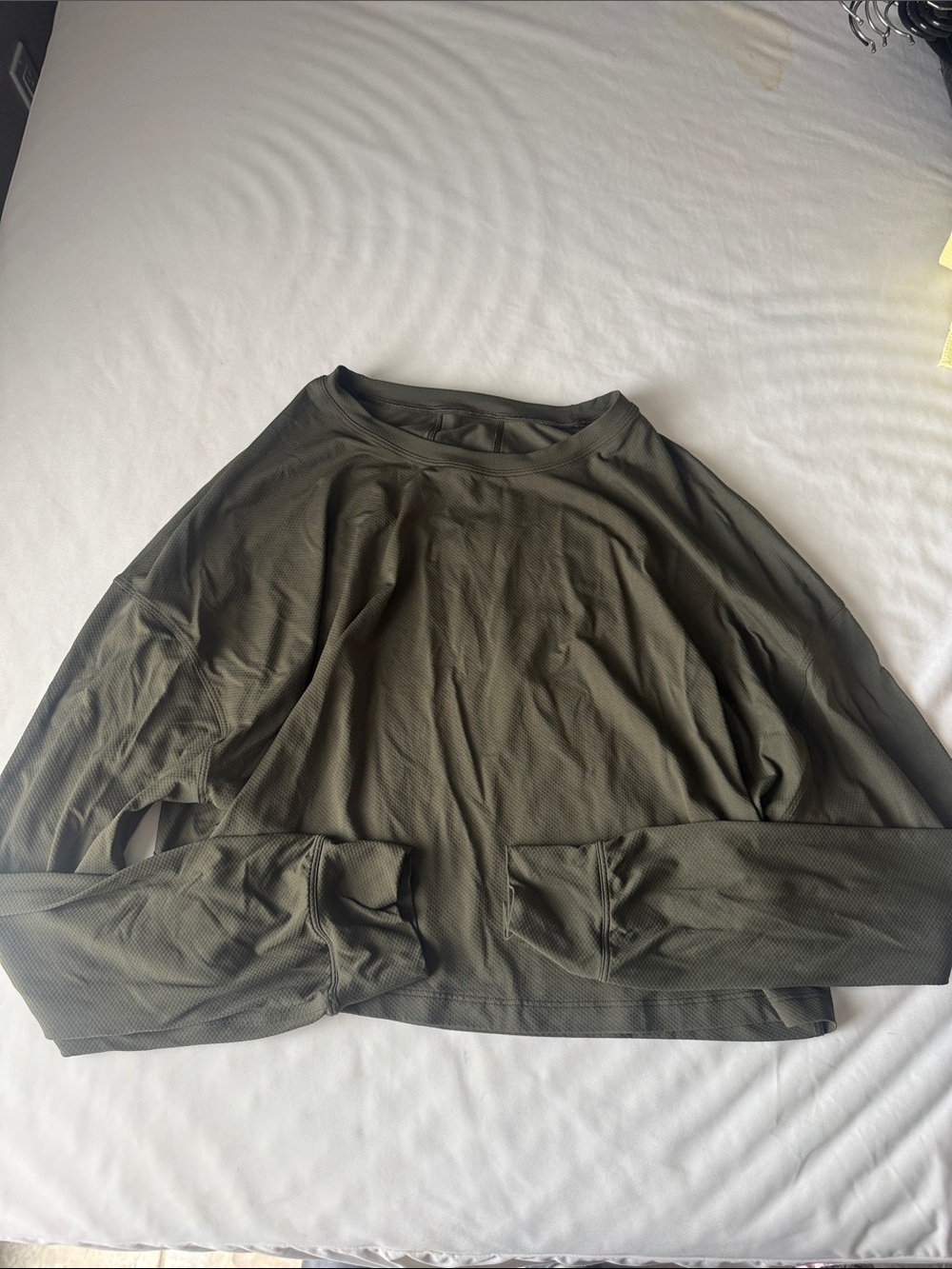 Women’s Long Sleeve Crewneck Shirt - Olive Green